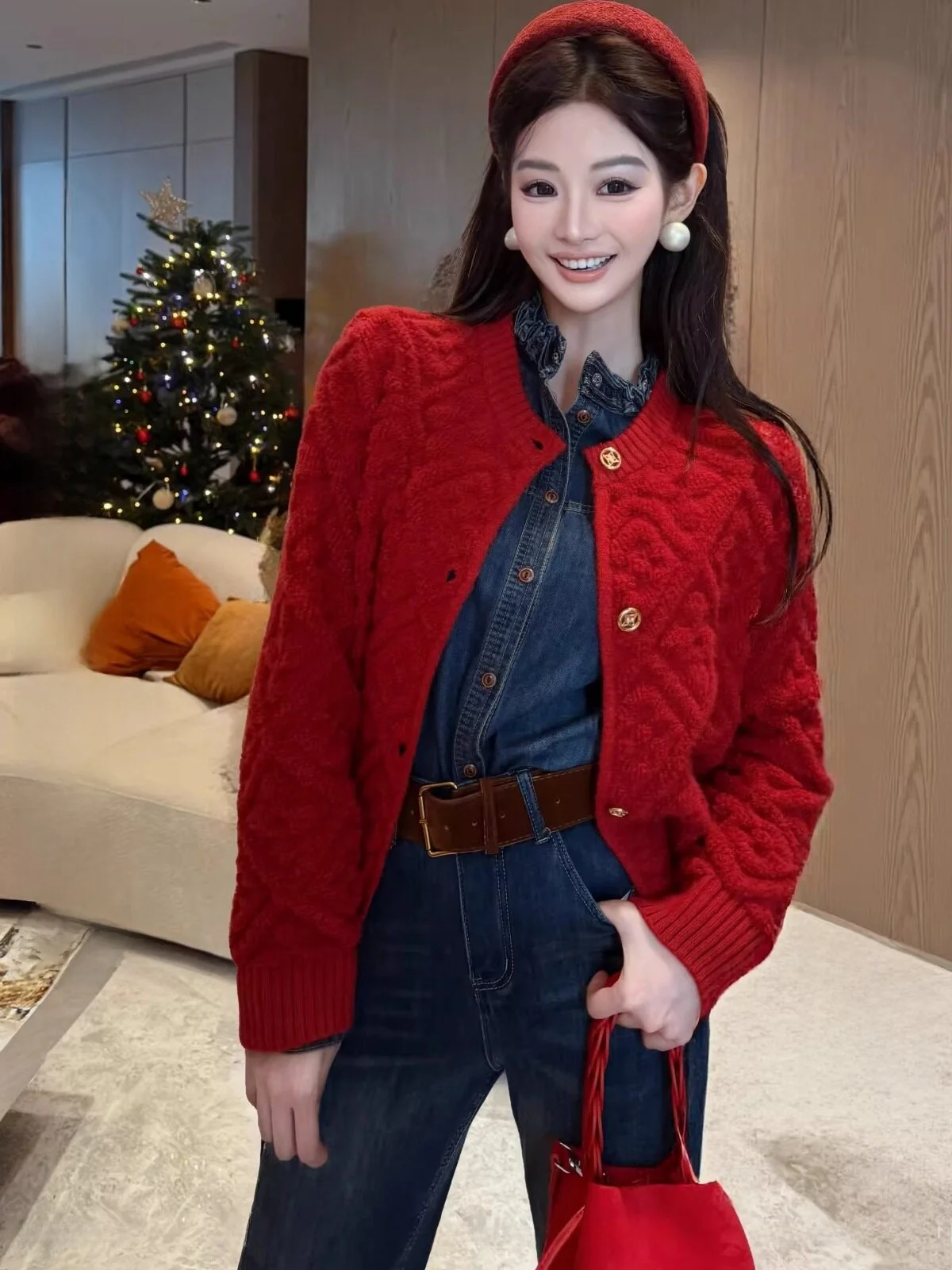 

New Dadada Women's Knitted Cardigan Soft Cute Faionable All-Match DPM3499 Polyester Nylon Acrylic Fiber Winter Long Sve ...