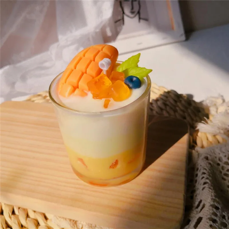 3D Dessert Poplar branch manna yogurt Candle Mold Candle Food Silicone Mold Handmade Candle Wax Mold for Candle Making