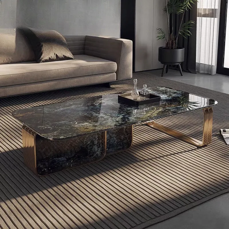 

High-end home Italian minimalist light luxury marble rectangular coffee table