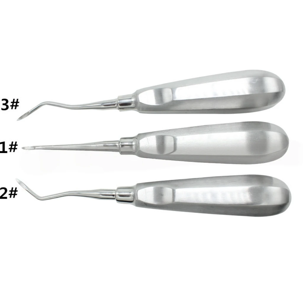 1PC Dental Extraction Elevator Stainless Steel Tooth Dentist Tool Stright Curved Root Elevator Minimally Invasive Dentistry Tool