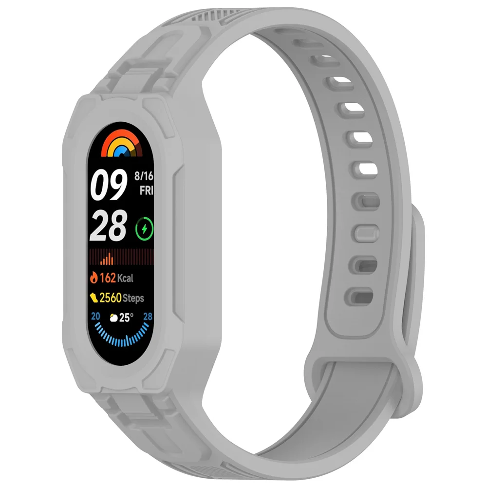 Watchband For Xiaomi Band 9 Silicone Watch Strap With Texture Surface Integrated Wristband For Xiaomi Band 9NFC/8NFC