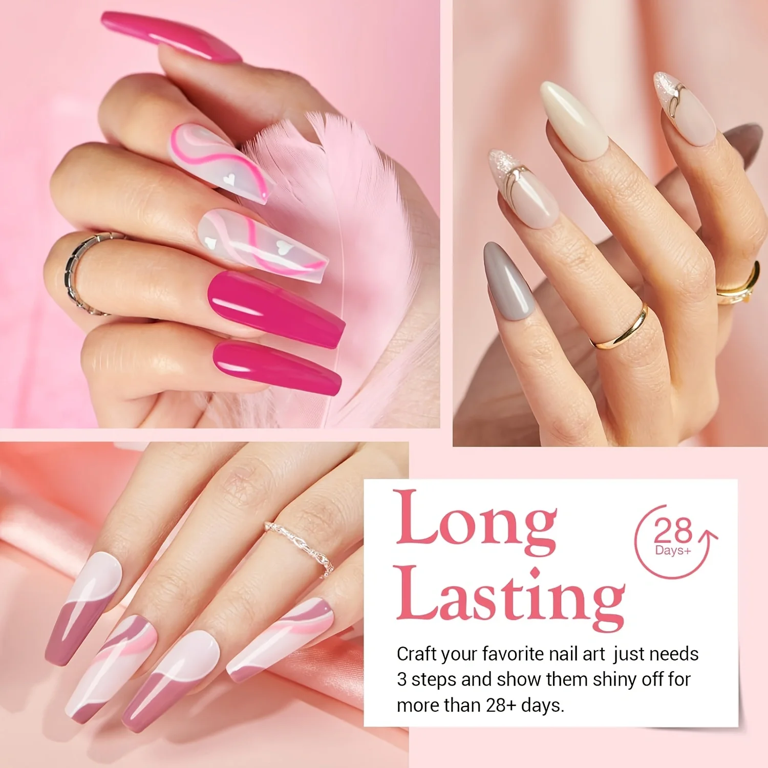 8가지 색상 딥 파우더 네일 키트 - 봄/여름 색상, 프렌치 매니큐어 DIY를 위한 활성제 및 프라이머, 살롱 품질의 홈 사용