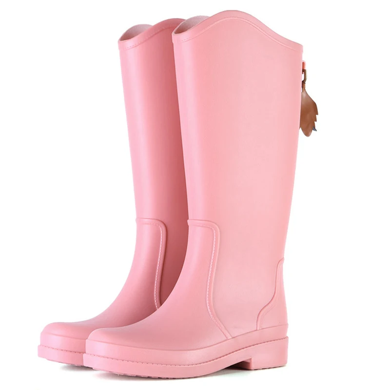 장화 New Rubber Rainboots Women Rain Boots PVC Slip-on Rubber Boots For Women Shoes Waterproof Non-slip Wear-resistant Water Boots