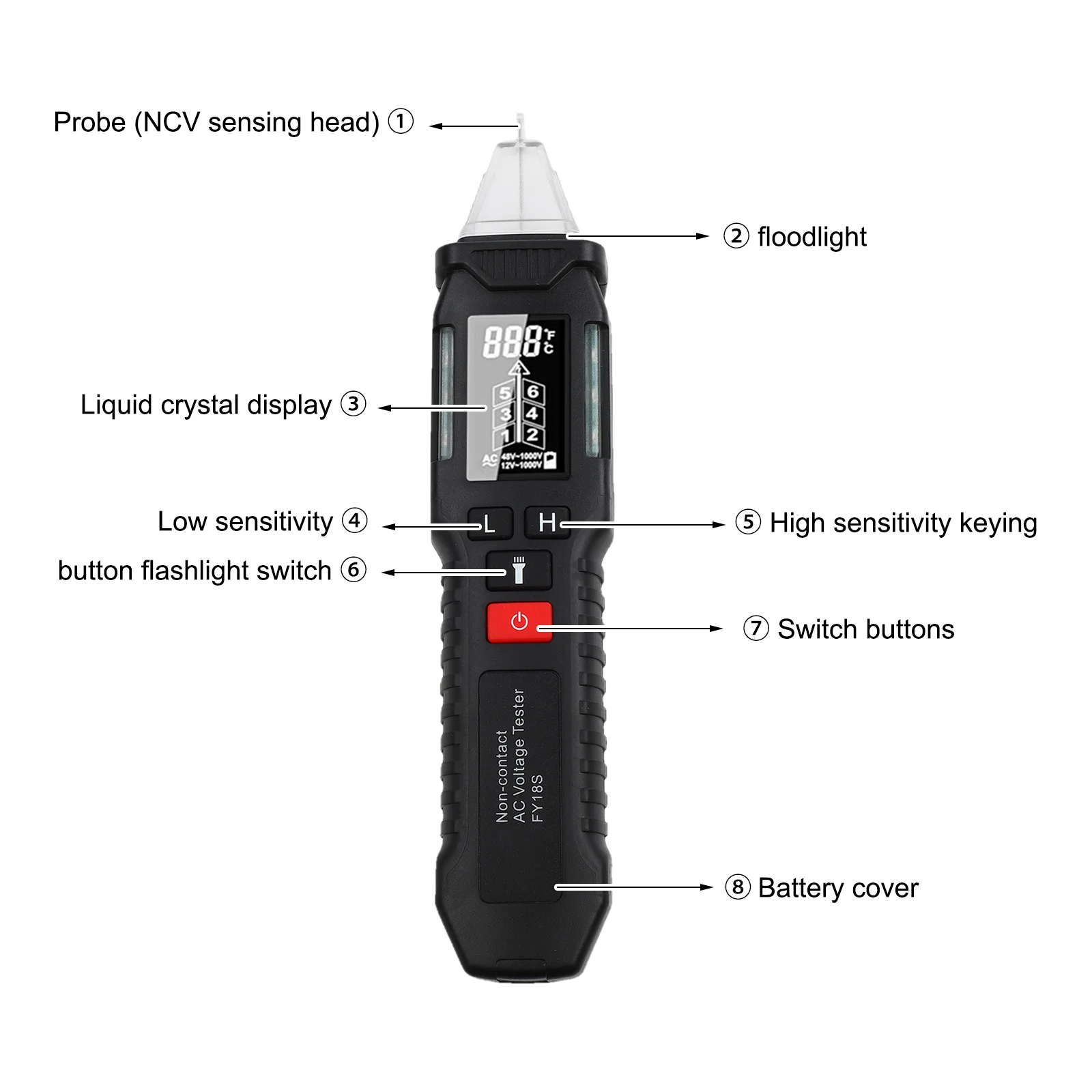 Induction Smart Test Pen FY18S Reliable Electrical Testing Device with Adjustable Sensitivity and Clear Signal Display