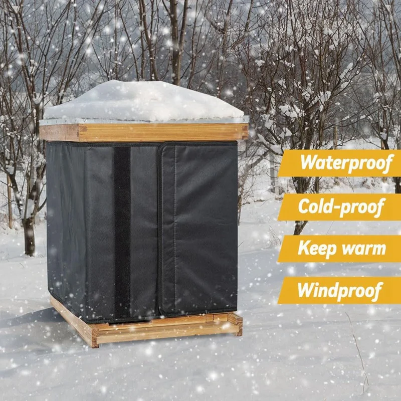

Winter Bee Hive Wrap For 8 And 10 Frame Beehives, Oxford Cloth Adjustable Beehive Wrap, Waterproof, Windproof,Reusable