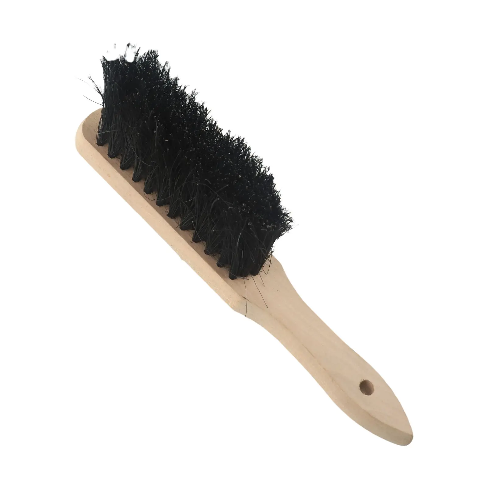 Brosse à foyer pour cheminée avec manche en bois et poils AMP, WagCleansnap, entretien optimal