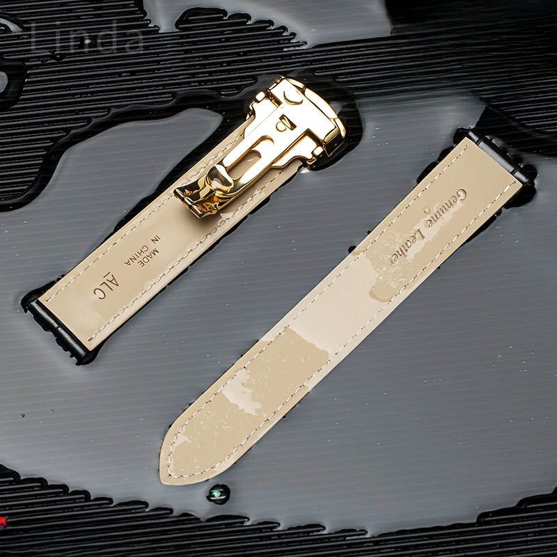 Ремешок мягкий воздухопроницаемый из натуральной кожи для мужчин и женщин, 20 22 23 25 мм