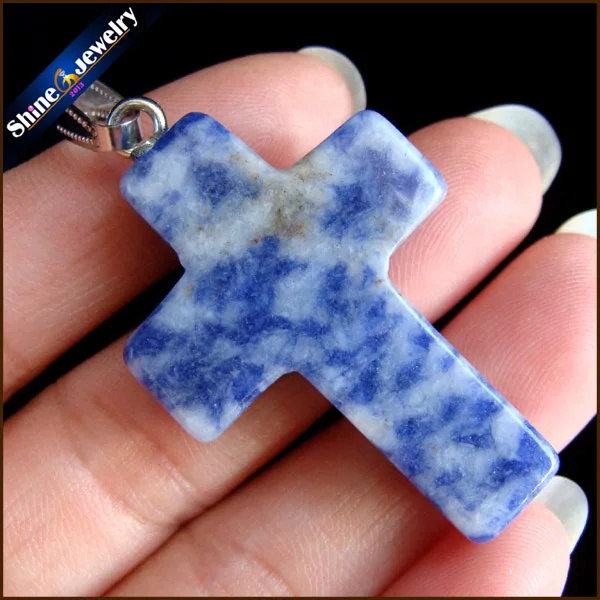 40x28x10 mm Big Cross Necklace Natural Gem Stone Crystal Opal Agates Cross Pendants Charms fit Necklaces Jewelry Making GS213H