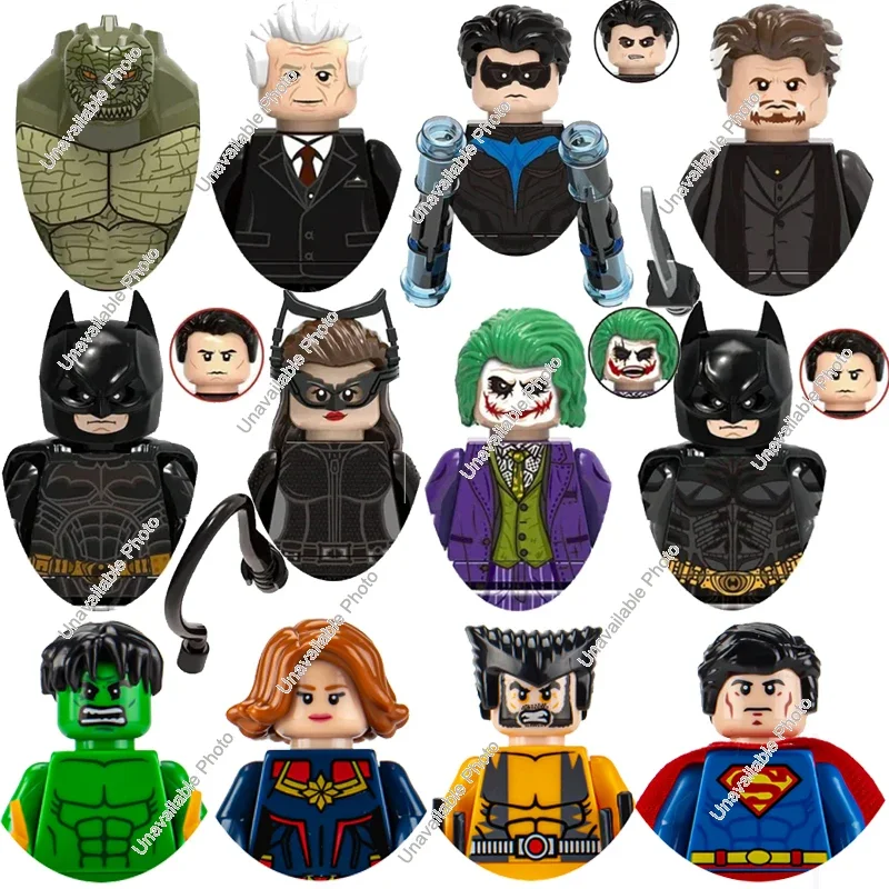 Mainan populer X0341 Marvel BATMAN blok bangunan pahlawan Anime batu bata boneka Mini figur mainan aksi merakit blok hadiah anak-anak