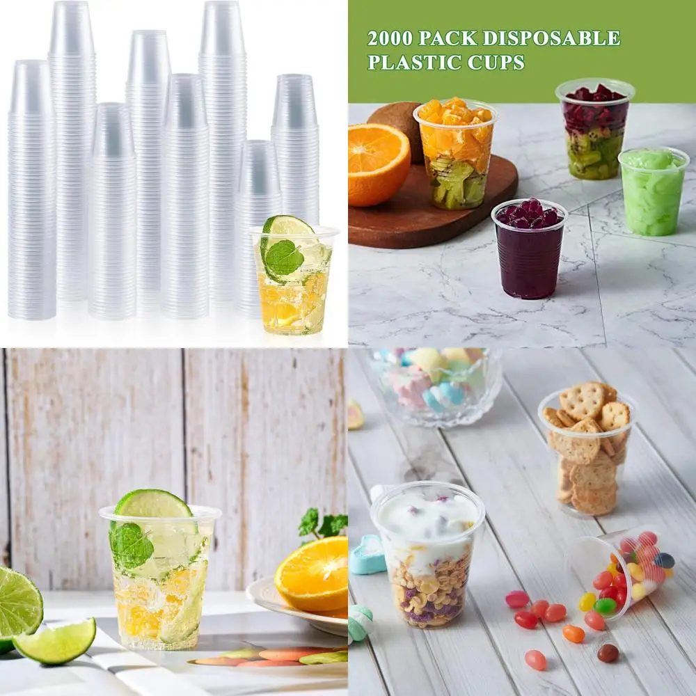 

Прозрачные пластиковые десертные стаканчики на 5 унций — одноразовые маленькие мерные стаканчики для холодных напитков для вечеринок и мероприятий