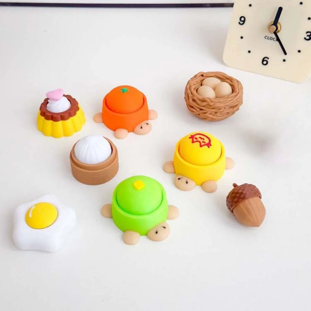 3D Printed Foods Clicker Key Chain Cat Paw Pendant Love Heart Sensory Clicker Cartoon Tortoise PLA Funny Fidget Party Game