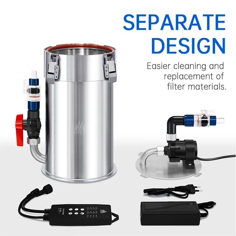 15L صوت قبالة خزان الأسماك مرشح خارجي دلو مرشح مع فلتر القطن مضخة مياه أنابيب المياه خزان الأسماك حوض السمك الشمس #6