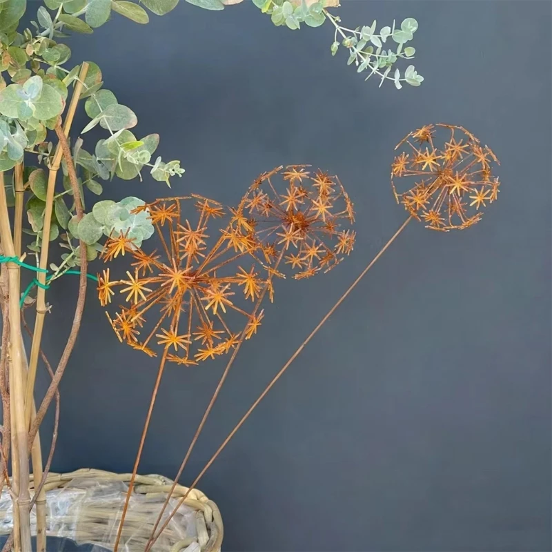  Rusty Garden Decorative Stakes Metal Flower Garden Decoration Plant Decoration