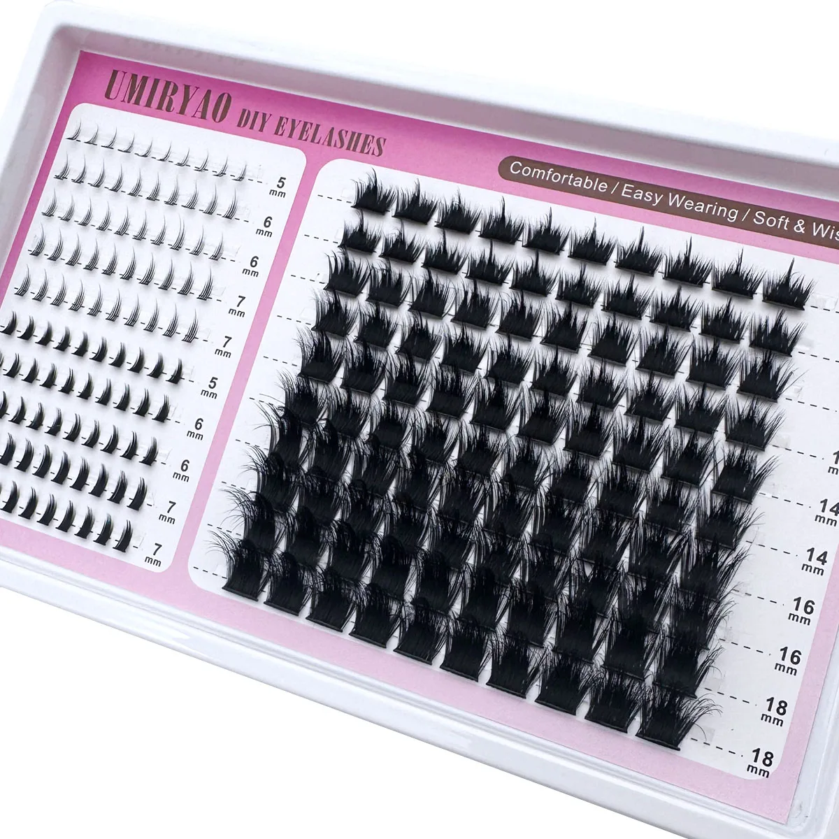 Spikes 300-60D Thick Cluster Eyelash Extensions Wispy Bottom Lashes Clusters 10-28MM Individual Cartoon Cluster Lash Extension