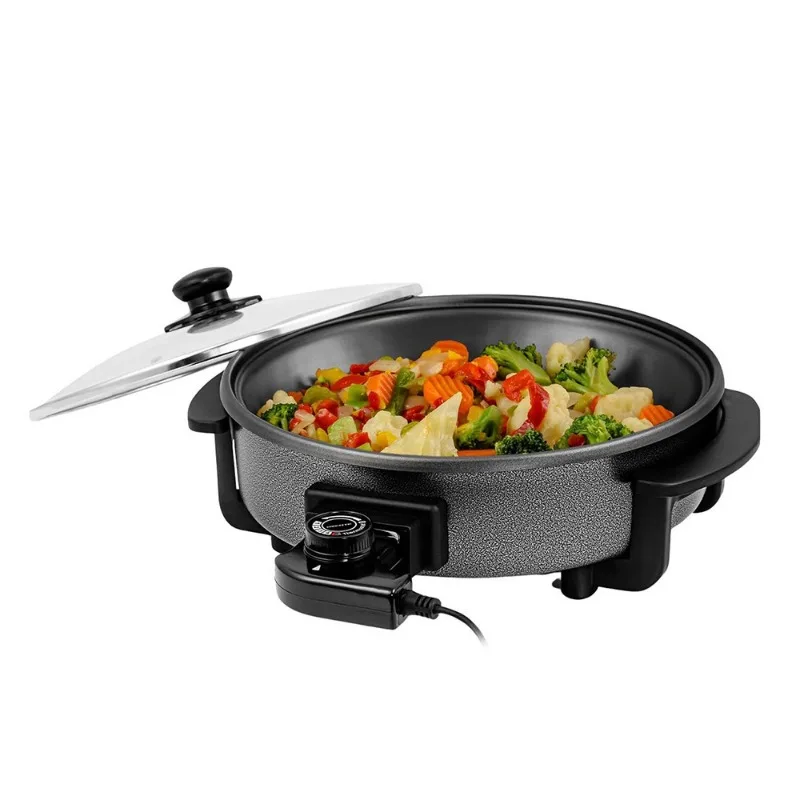 Round Non Stick Electric Cooking Pot Household Hot Pot Pizza Crepe Pancake Maker