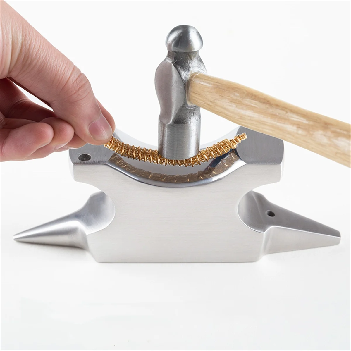 

A47ZZ Double Horn Anvil Graphic Designers Tool Shaping Easy to Use Steel Blacksmiths, Jewelry Tool Mini Horn Anvil Work Bench