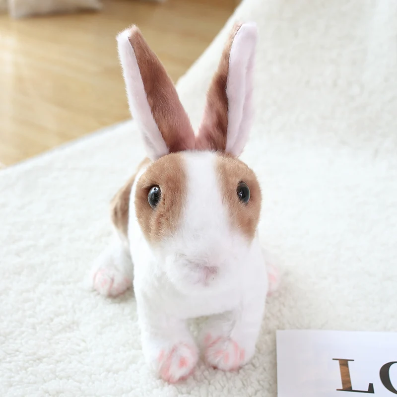 25/30cm Kawaii Realistic Rabbit Plush Toy Dolls Fluffy Lifelike Forest Animals Stuffed Dolls Imitation Bunny Plush Toys