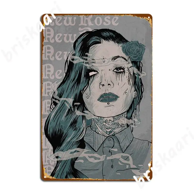 N E W R O S E Metal Plaque Poster Wall Mural Wall Funny Painting Décor Tin Sign Poster