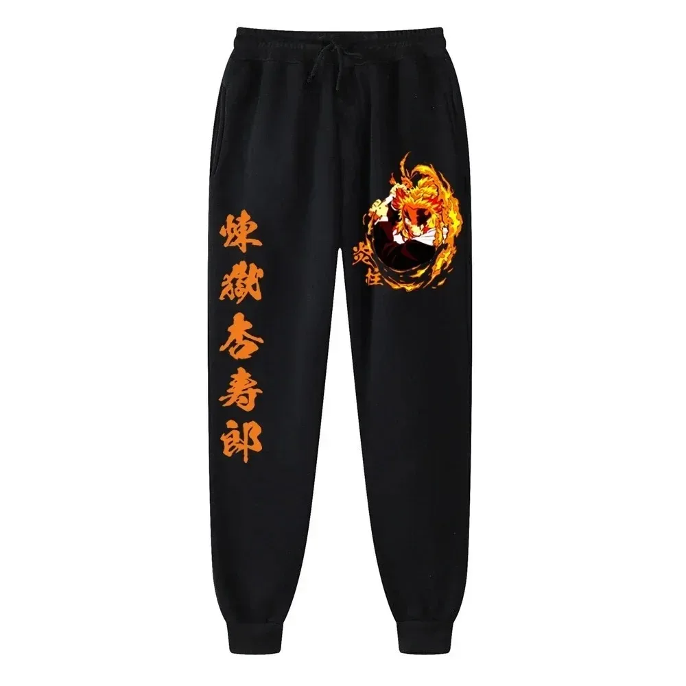 Japanese Anime Demon Slayer: Kimetsu No Yaiba Kamado Tanjiro Printed Trousers Harajuku Men's Daily Casual Sports Trousers S-3XL