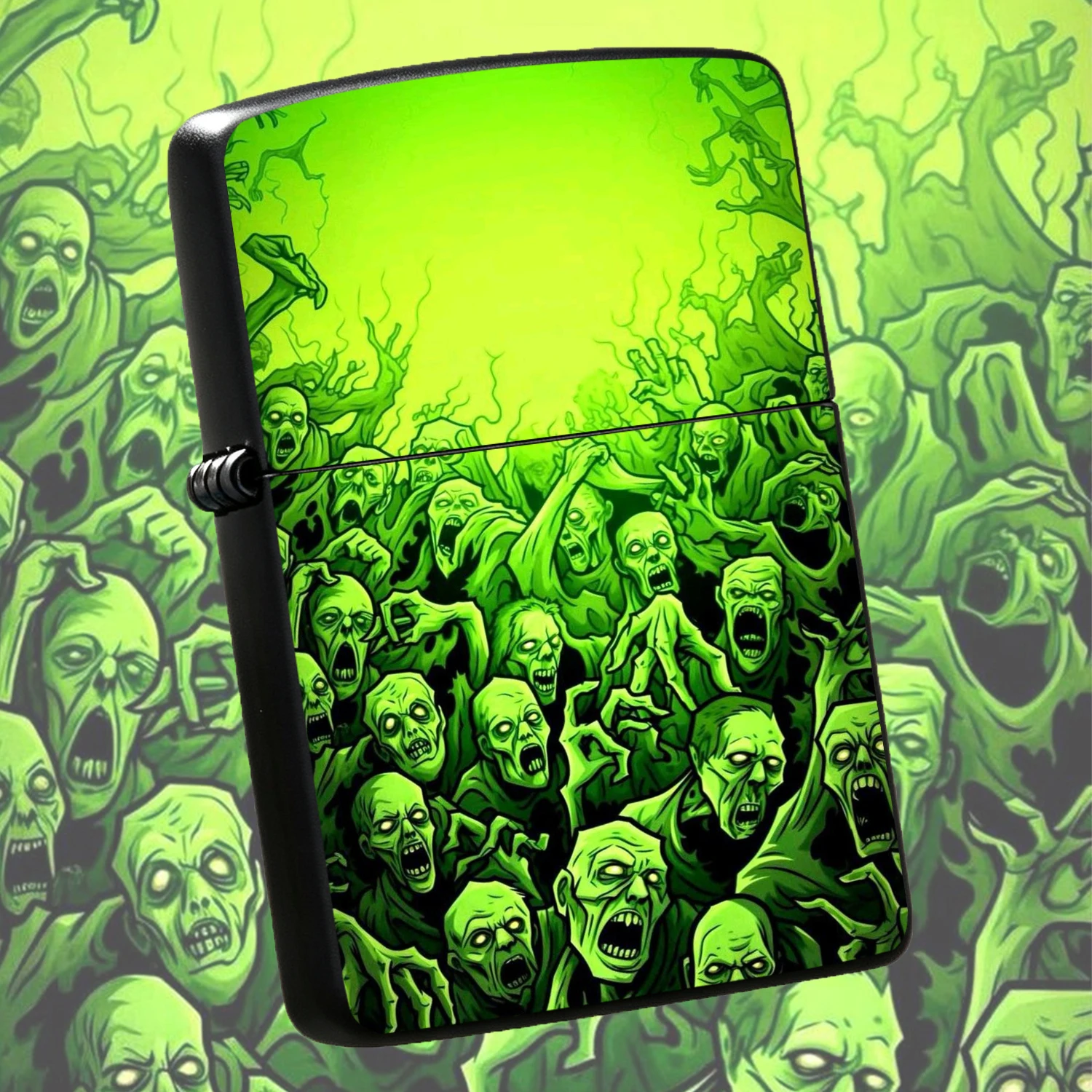 Trendy Rad-Green Zombie Horde Themed Portable Igniter, Stylish Vibe Boosting Accessory, Perfect For Outdoor Camping, Incense Lighting, Daily Gatherings & Parties, Unique Fun Gift For Hobby Friends, Versatile Novelty Practical Carry Item Fit