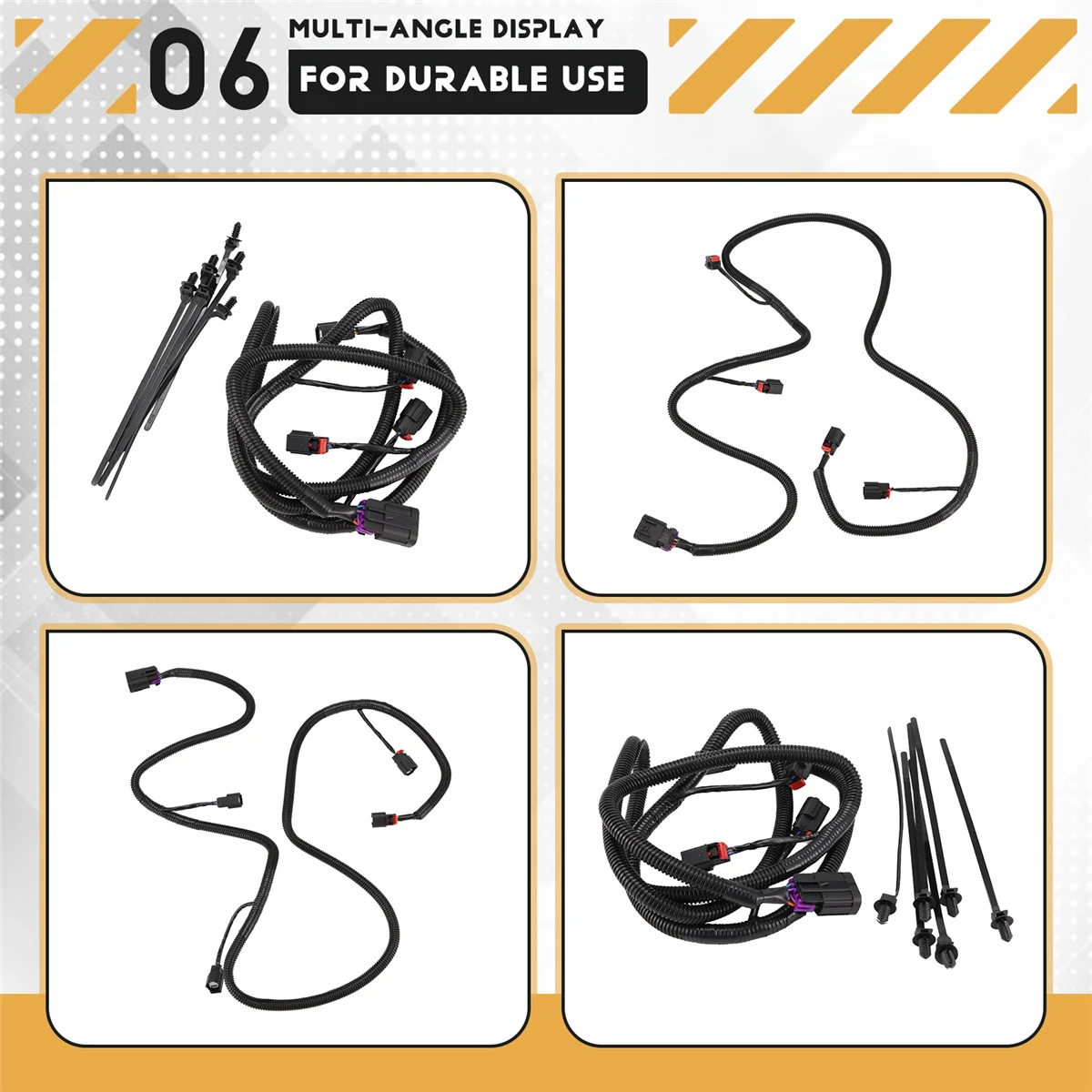 #86N Automotive Parts & Accessories,For Chevrolet Suburban Tahoe GMC Rear Back Up Sensor Wire Harness,Black view 6