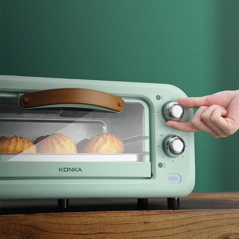 KONKA-Four électrique 12L 800W, cuisine verte multifonctionnelle, petit rôtissoire pour 1 à 3 personnes, pizza, to84jxć