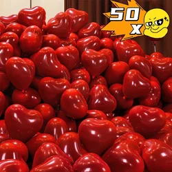50/10pcs Red Heart Balloons Inflatable Latex Balloon for Valentine Day Wedding Party Anniversary Decoration Supplies Wholesale