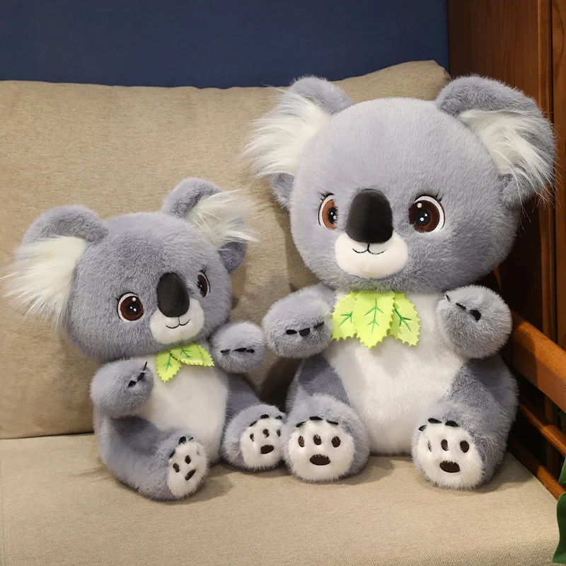 

New Lovely Lifelike Fluffy Sitting Koala Plush Toys Soft Huggable Cute Koala Doll Kawaii Home Decor Nice Companion For Children