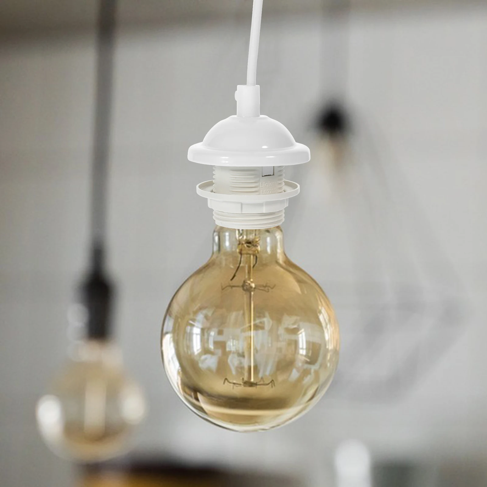 

2 Pcs Chandelier Base Retro Edison Modern Pendant Lights Ceiling Lamp Holder White E27 120cm Bedroom Living Room Decor
