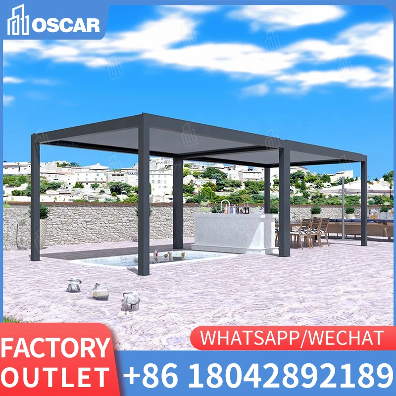 

Aluminum Pergola Easy Assembled Home Furniture Louvre Roof Gazebo Outdoor Modern Backyard Canopy for Garden for Garden Building