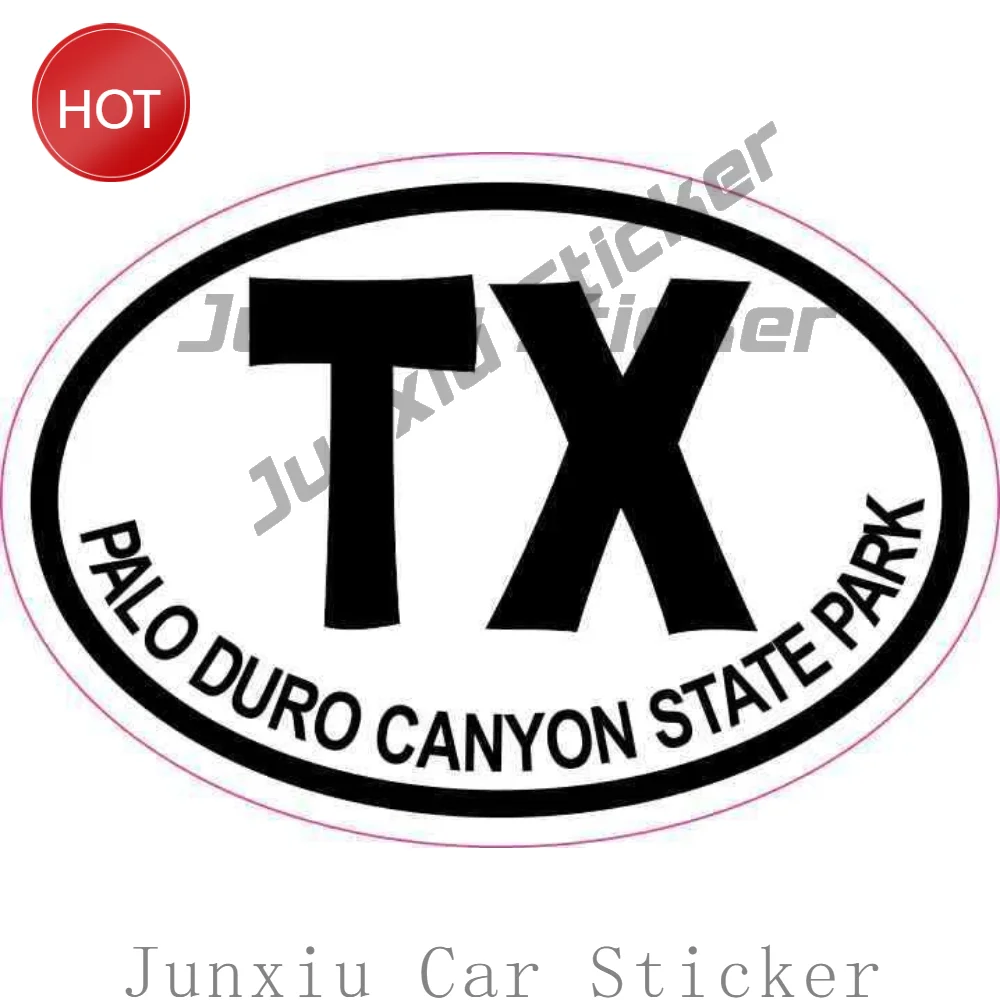 Oval TX Palo Duro Canyon State Park Texas Car Sticker Decorative Decal For Rear Window Travel Keepsake Vehicle Accessories