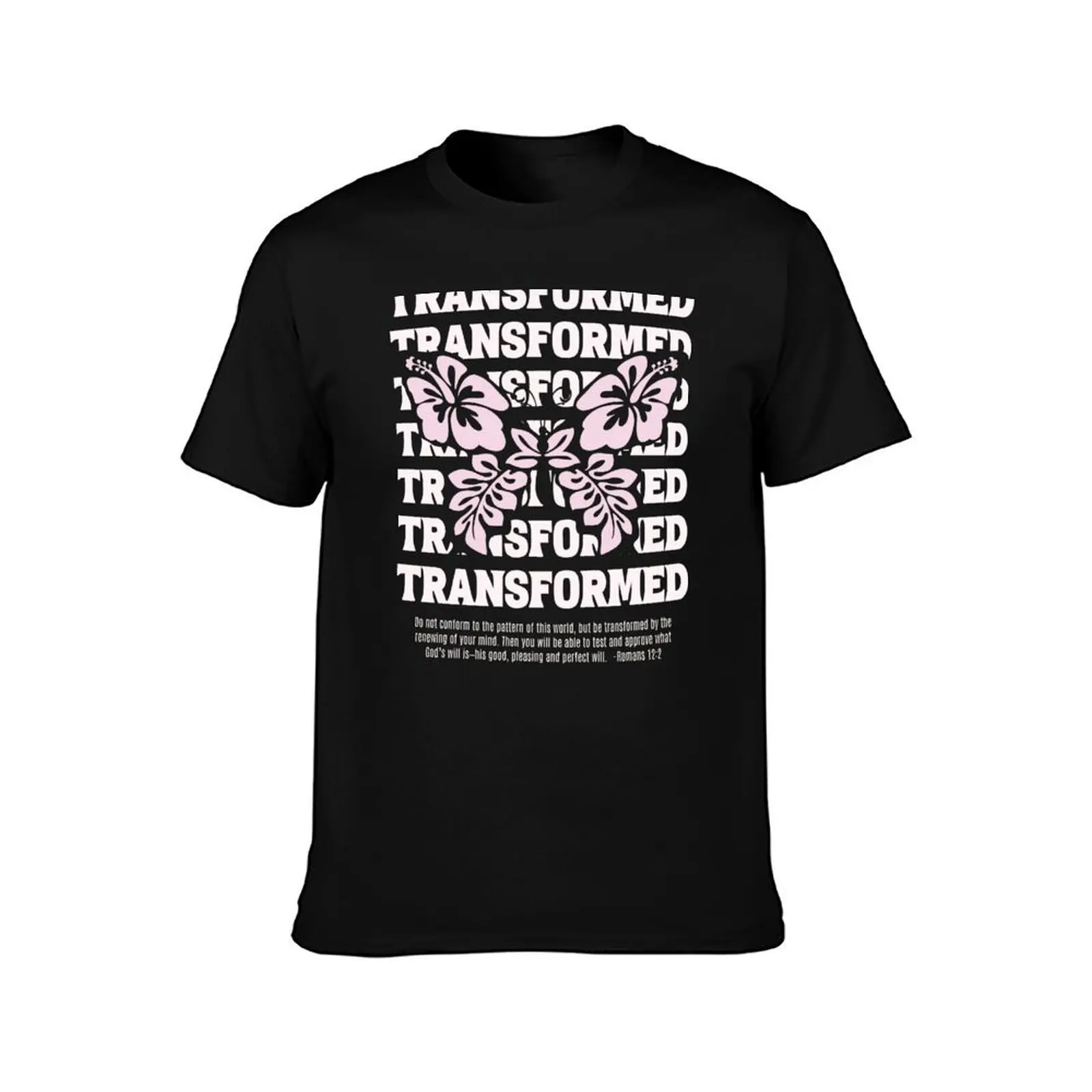 Be Transformed Butterfly,Romans 12 2,pink Bible Verse T-Shirt Summer Festival T-Shirt