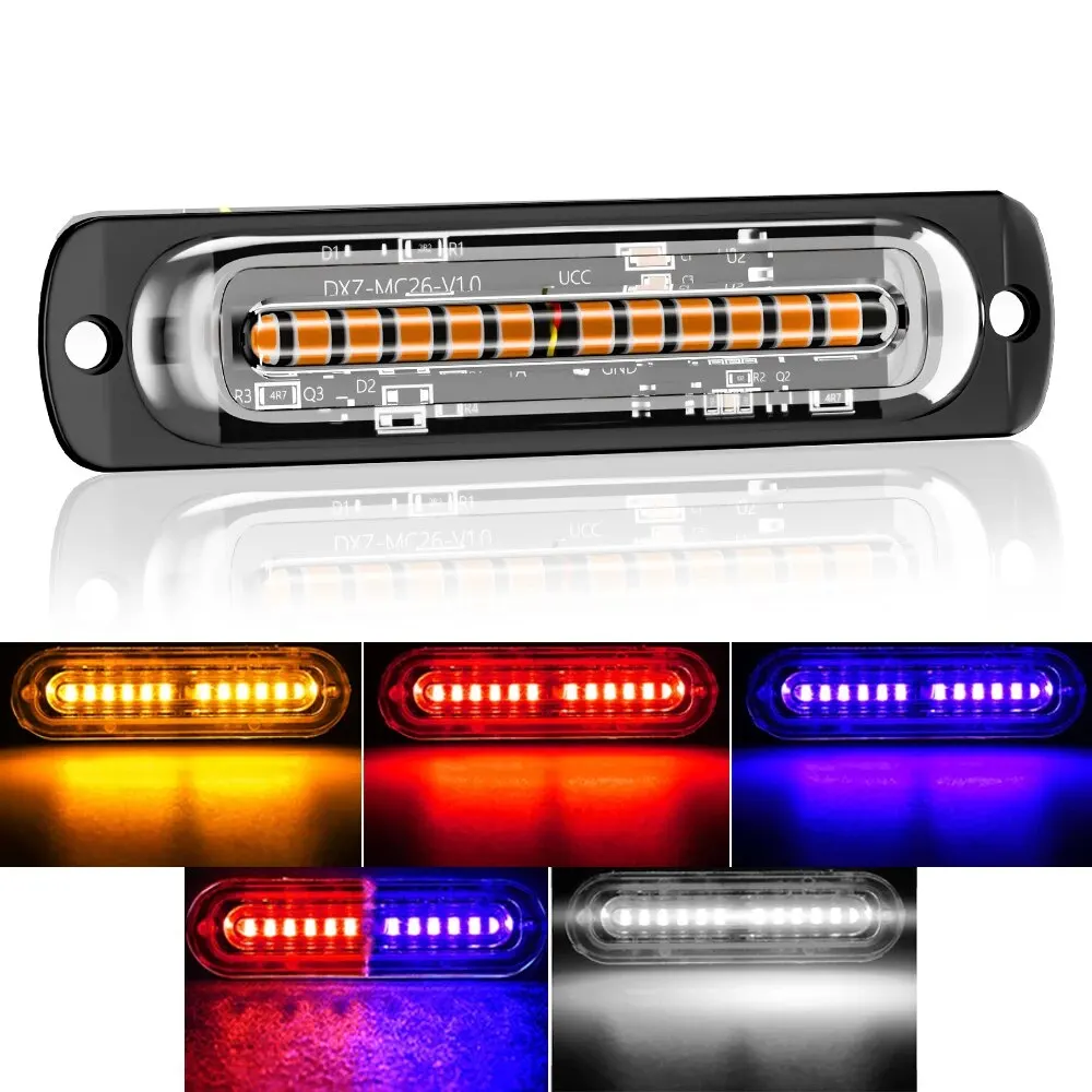 Luce di avvertimento Flash stroboscopica per auto 12Led luce di emergenza a LED, luce laterale Pickup per camion stroboscopico, decorazione di