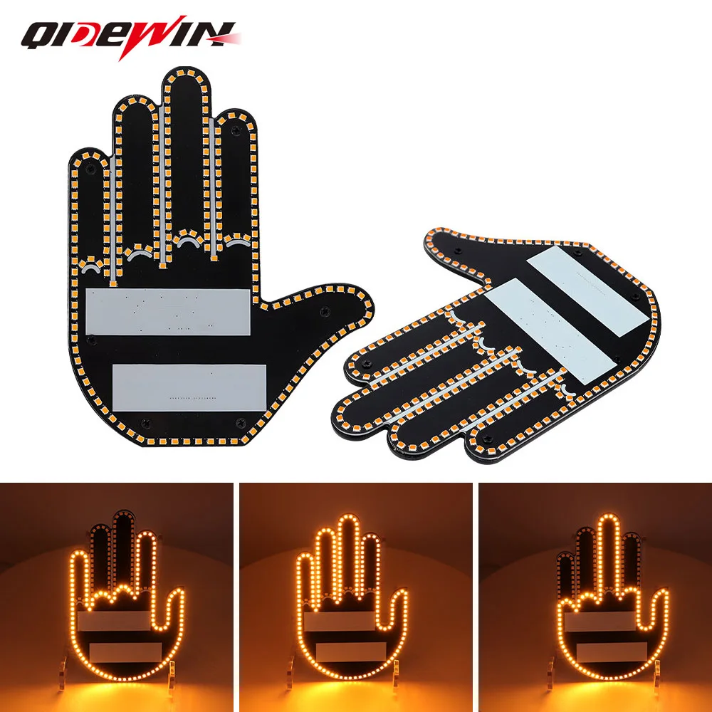 car finger light gesture light, vehicle multi-function warning prompt anti-rear-end collision interactive palm light