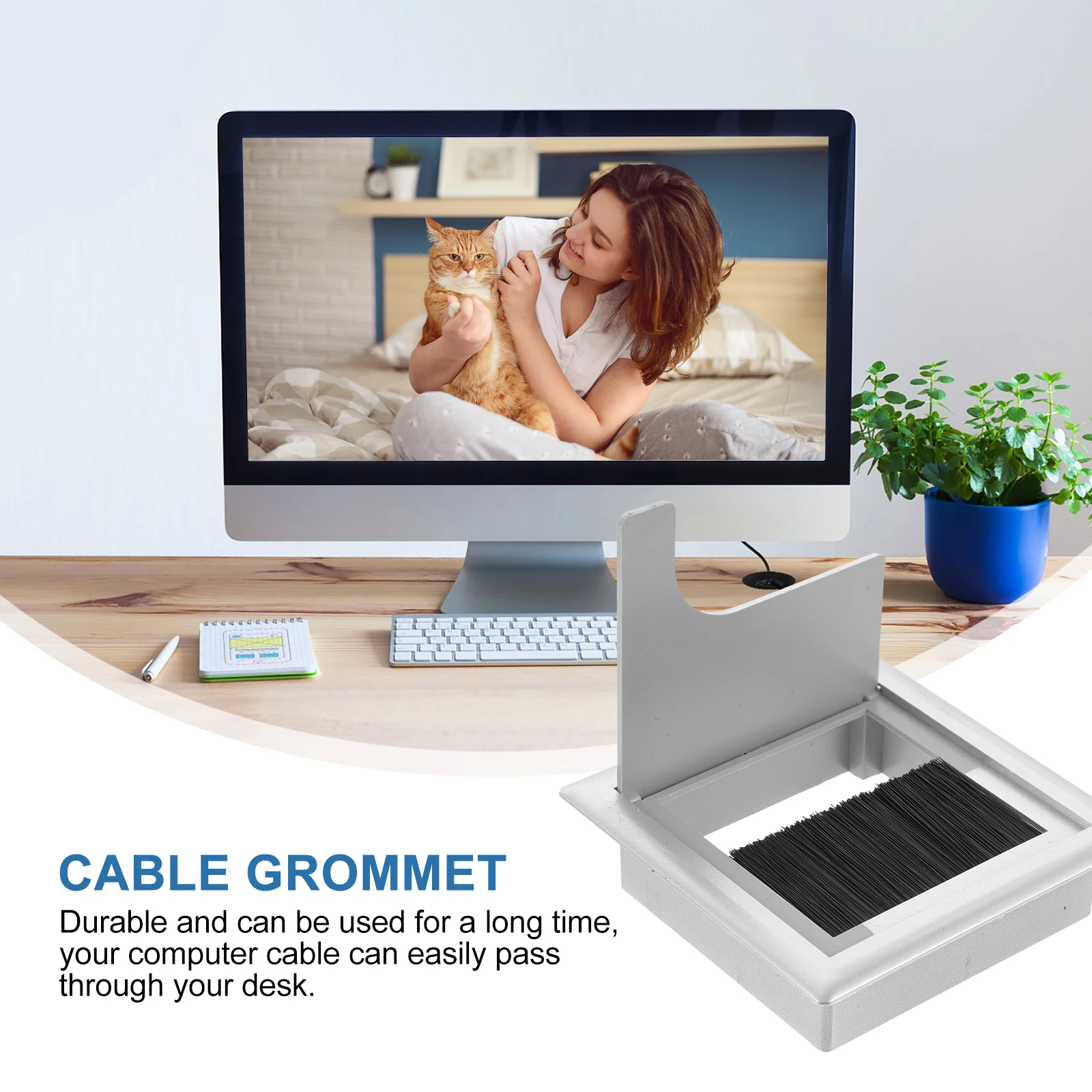 

4Pcs Desk Wire Hole Covers ABS Plastic Cable Hole Cover Brush Dustproof Office Desk Grommets Wire Organizer Computer Table Caps