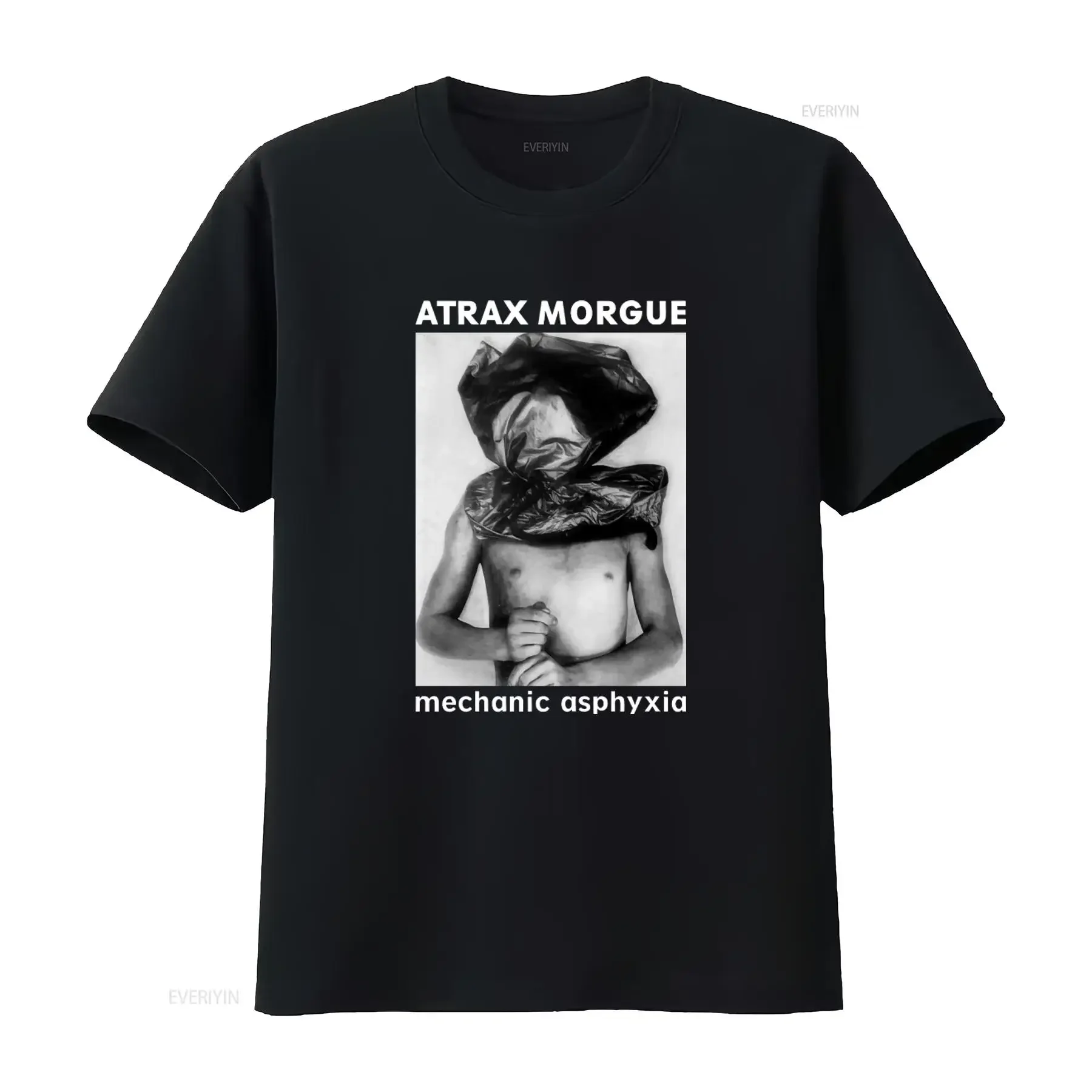 ATRAX MORGUE Mechanic Asphyxia Print T Shirt for Men vintage Washed Stretched Comfortable graphic Versatile Slightly Casual