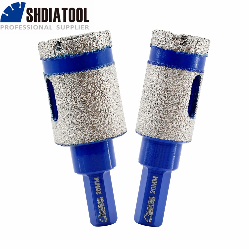 

SHDIATOOL 1pc Diamond Drill Bits Drilling Milling Tile Finger Bits Marble 20/25mm Triangle Shank Diamond Crown Hole Saw Grinder