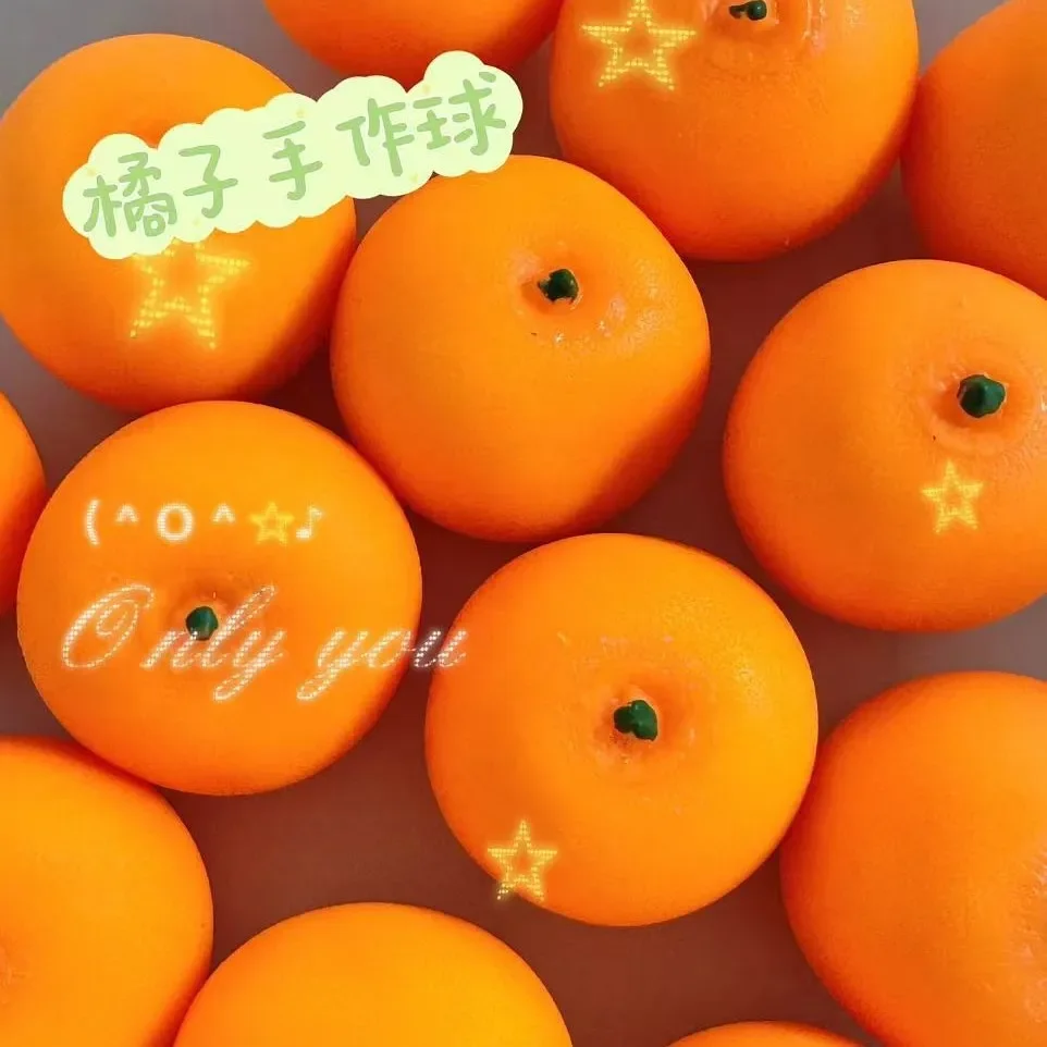 Simulated Orange Stress Ball Squishy Squeeze Ball DIY Handmade ASMR Sensory ADHD Anti Stress Relief Fidget Toys with Crisp Sound view 6