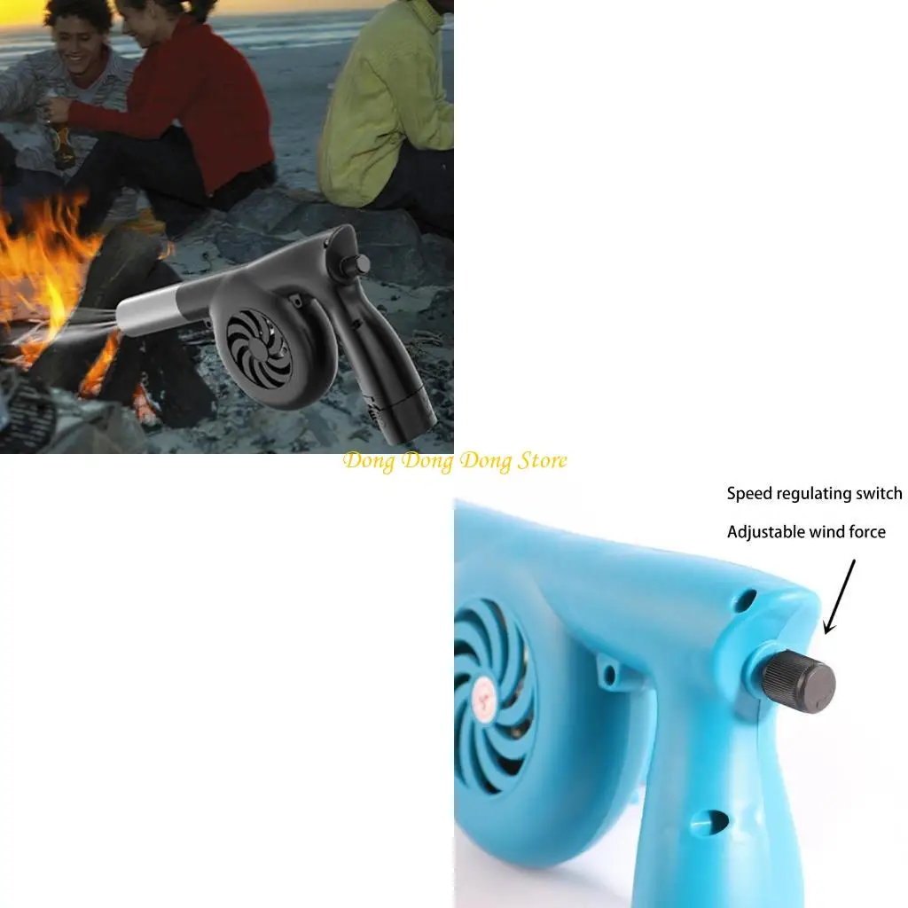 

Outdoor Barbecue Fan Wireless Electric Blower Rechargeable BBQ Grill Bellows Tool Camping Fan x 2 Batteries