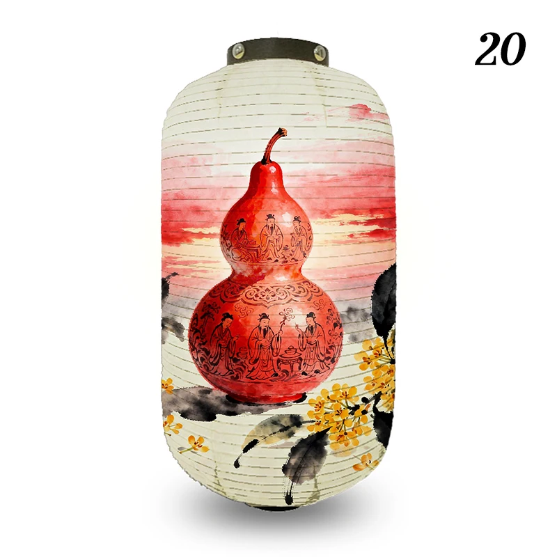 NEW Auspicious Gourd Cloth Lanterns NEW Year Decoration Japanese Lanterns Hanging Lamp Izakaya Restaurant Party Decor Lampshade