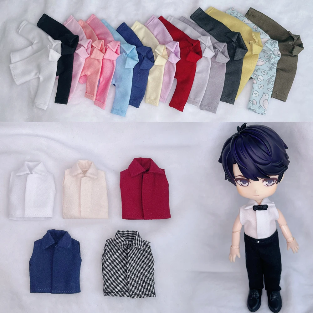 

D05-P070 children handmade toy 1:12 ob11 gsc bjd pd9 doll clothes short long sleeved colorful shirt 1pcs