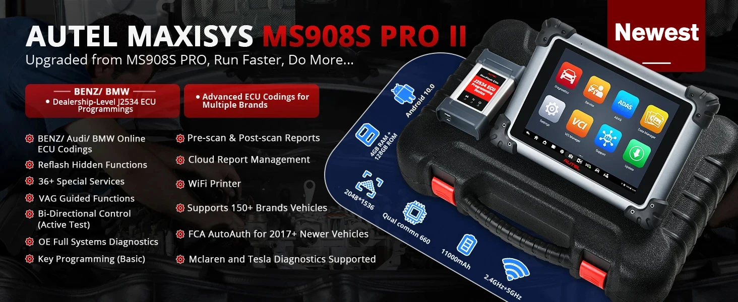 Autel MaxiSYS MS908S PRO II Scanner Diagnose Scann Tool J2534 ECU Programmierung Online Codierung US Ver. von MK908 PRO II, 4000+Test – Detail 1