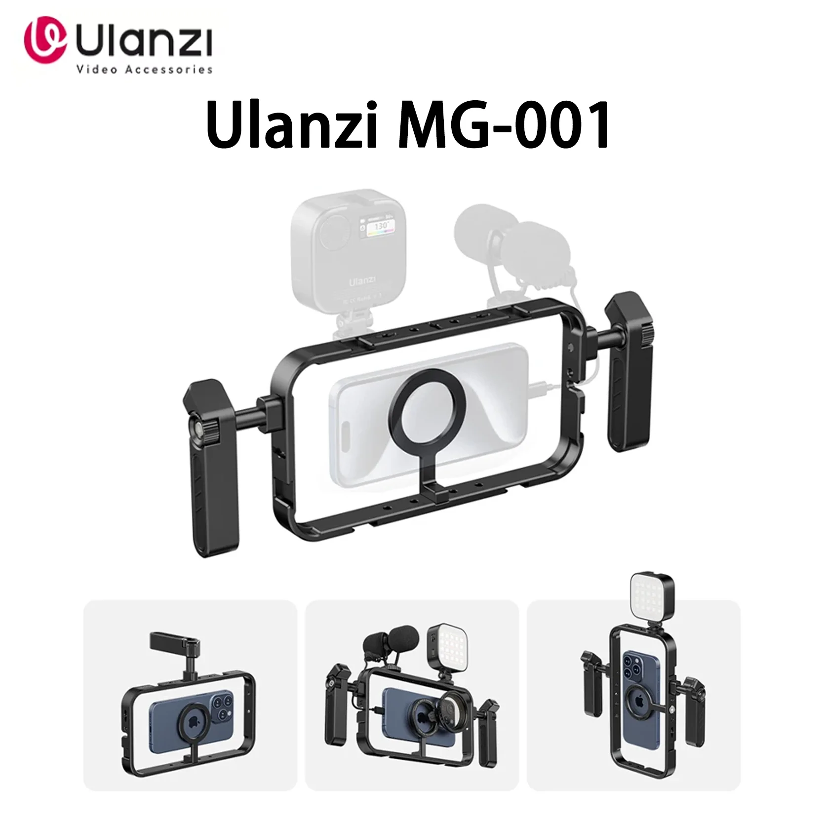 

Ulanzi MG-001 Mobile Phone Cage Double-handle Holder Portable Case Professional Stabilizer And Movie Vlog production kit