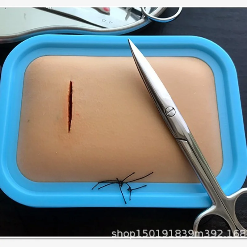 Medical Student Practice Skin Silicone Mold Module Surgical Debridement Suture Needle Training Incision Model