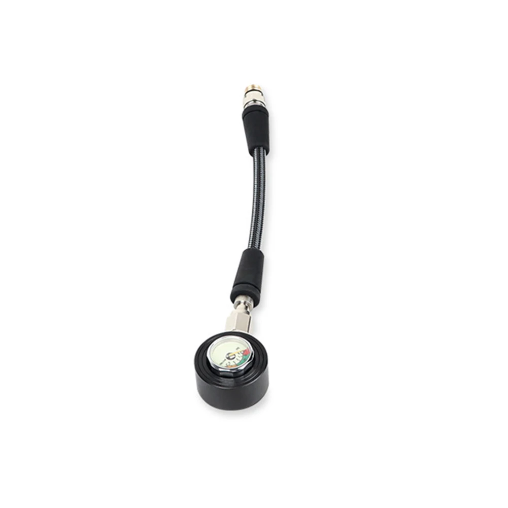 Scuba Diving Pressure Gauge with Carbon Fiber Hose 7 16 20UNF Thread Luminous for dial High Tensile Strength Design