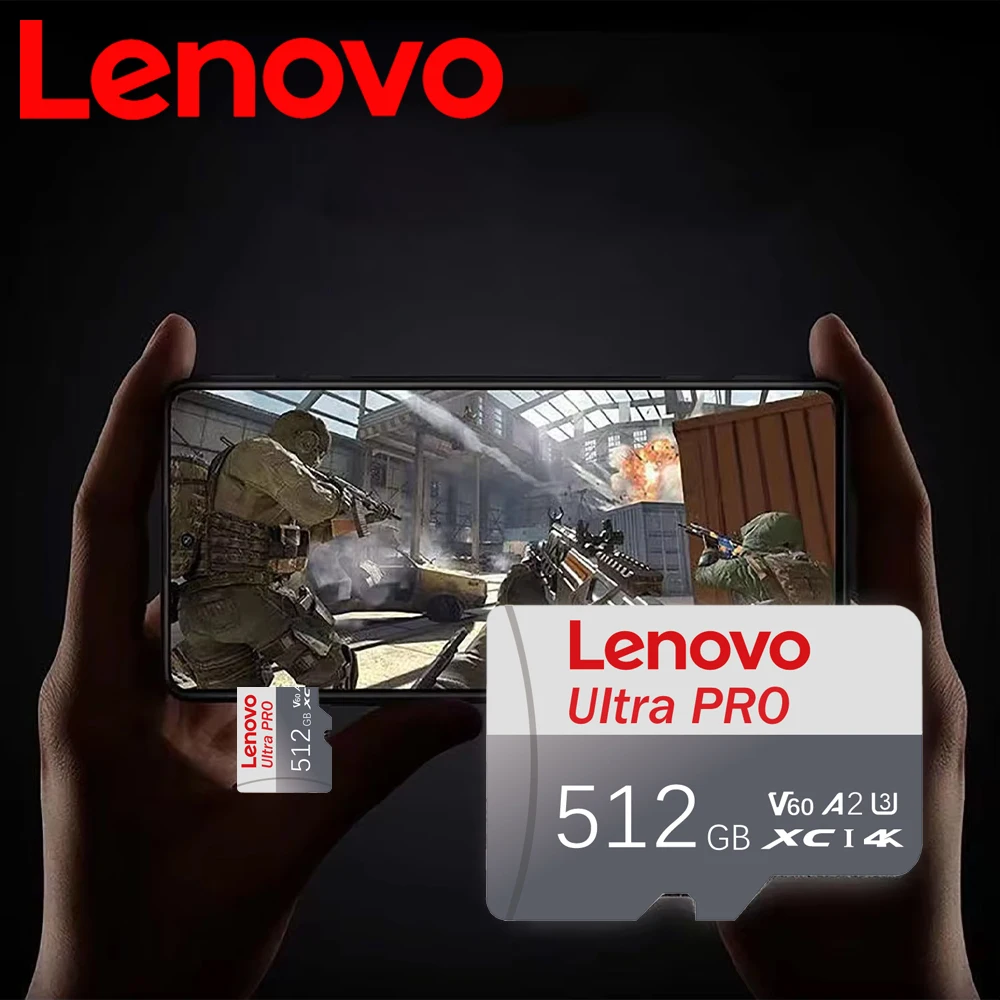 Lenovo Class10 Memory Card 128GB 256GB 512GB Smart SD Black High Speed SD Memory Card 1/2TB Real Capacity Micro Card For UAV Cam