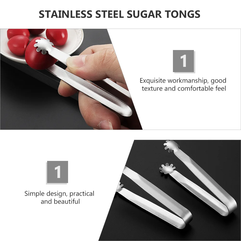 

4Pcs Stainless Ice Cube Tongs Sugar Clips Serving Tools Ice Tongs Heat Resistant Kitchen Accessories Easy Clean