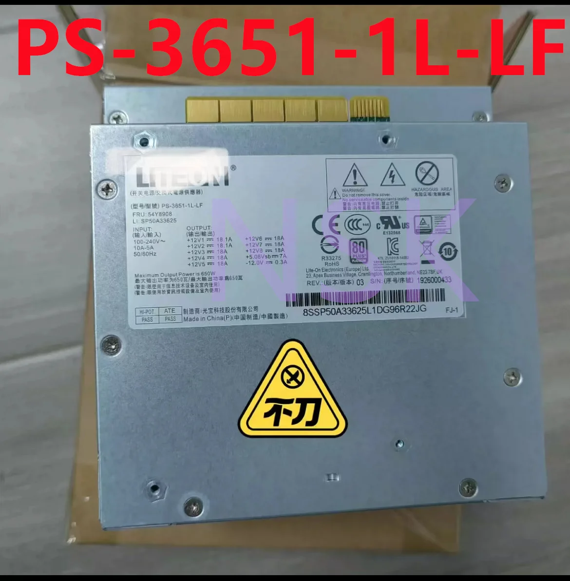 New original FOR Lenovo Thinkstation 92plus P500 P510 P700 P710 power supply 650W54Y8908 PS-3651-1L-LF