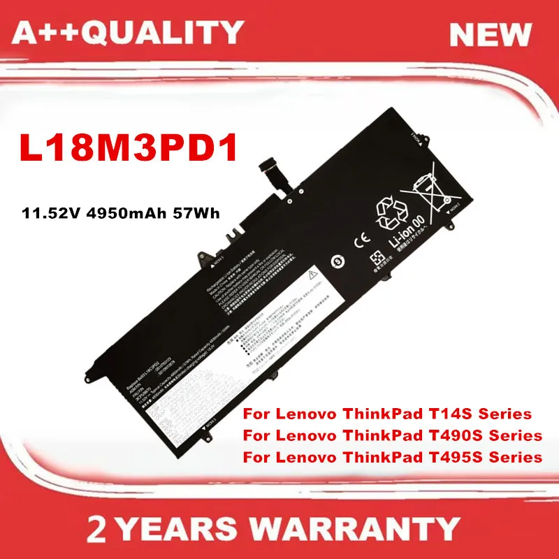 

L18M3PD2 Laptop Battery For Lenovo ThinkPad T14S T490S T495S L18M3PD1 L18C3PD1 L18L3PD1 L18C3PD2 02DL013 02DL014