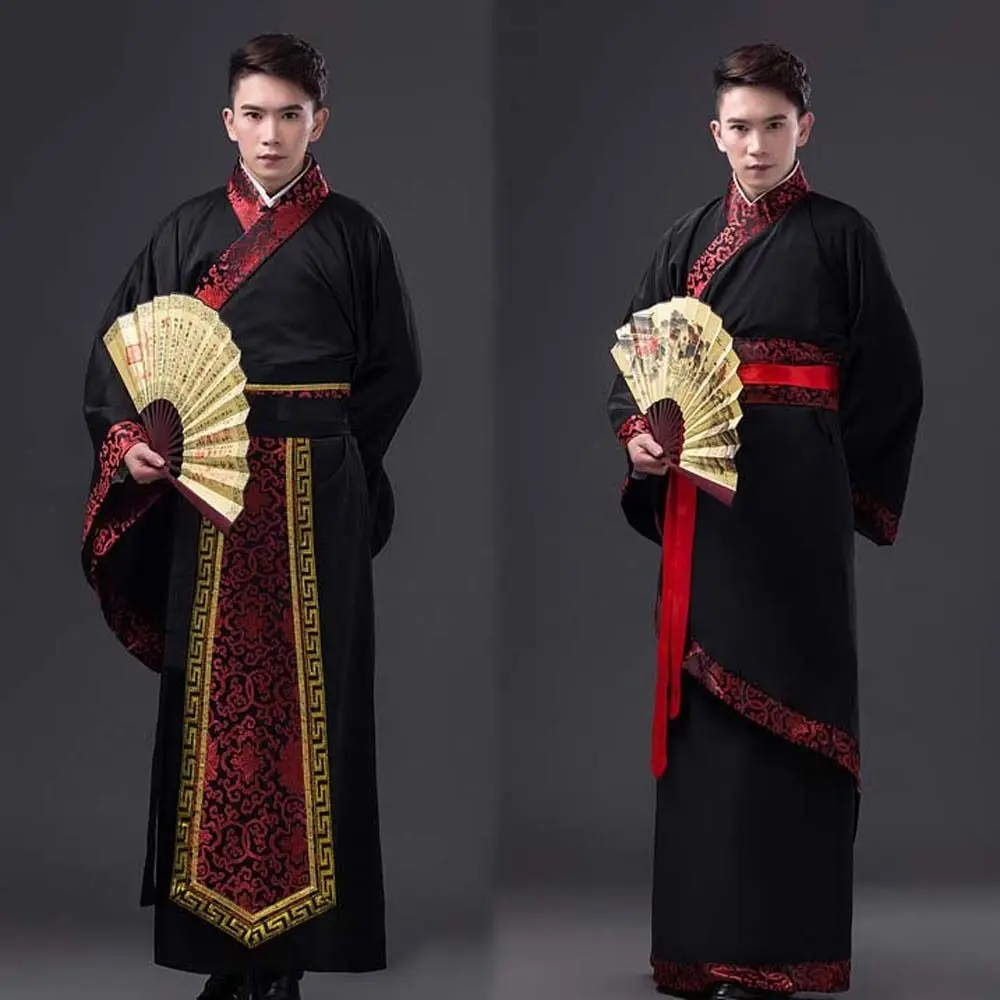 Outfit Ancient Chinese Men Hanfu Cosplay Folk Dance Chinese Men Ancient Dress Black Chinese Cloth Men Ancient Costume Outdoor